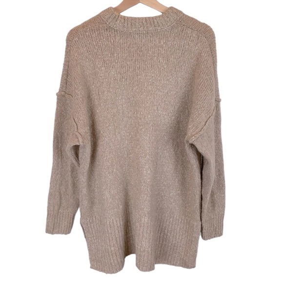 Madewell Baxter Beige Alpaca Blend Knit  Long Line Sweater Tunic sz S - Picture 6 of 11